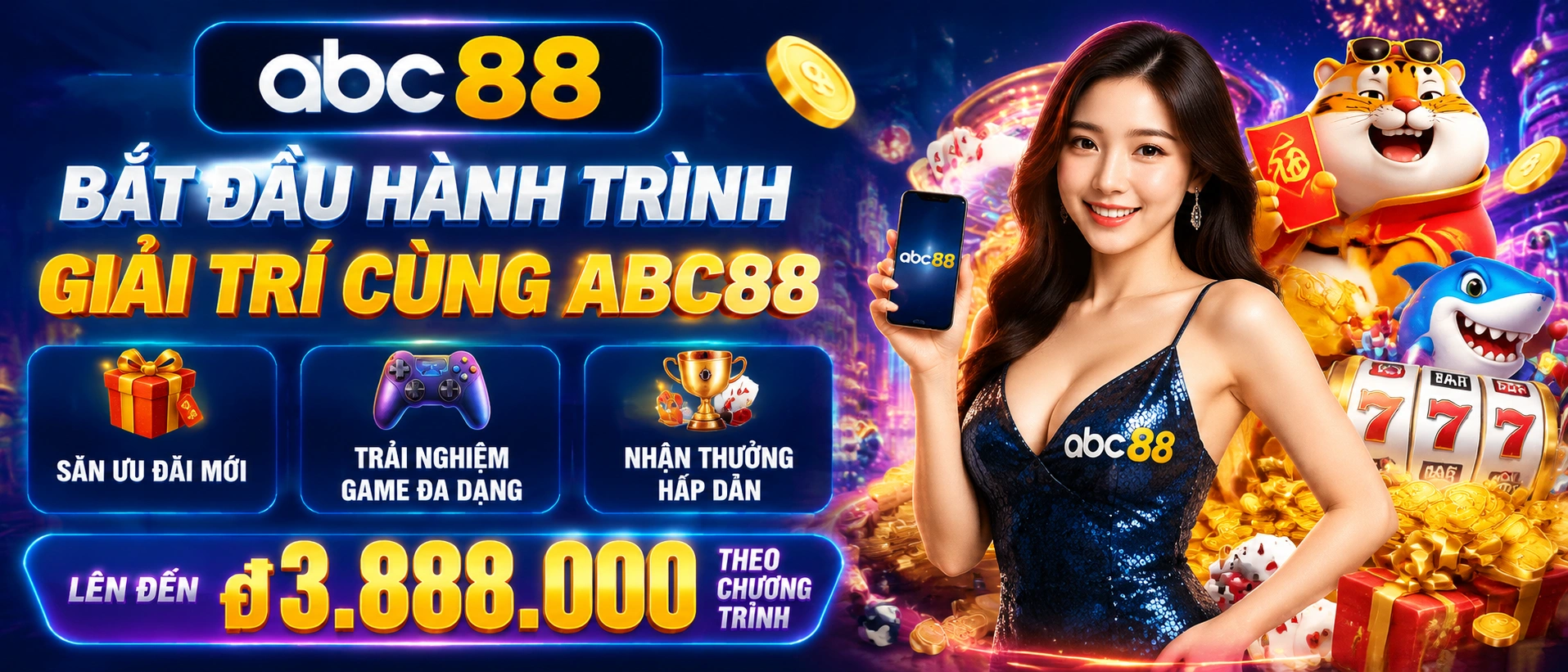 Game nổ hũ abc88 với không khí lễ hội và giao diện modern