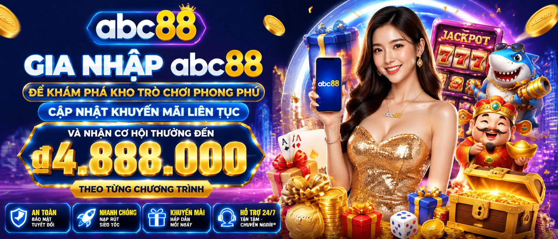 Danh mục game bài và mini game abc88 trên nền tối hiện đại