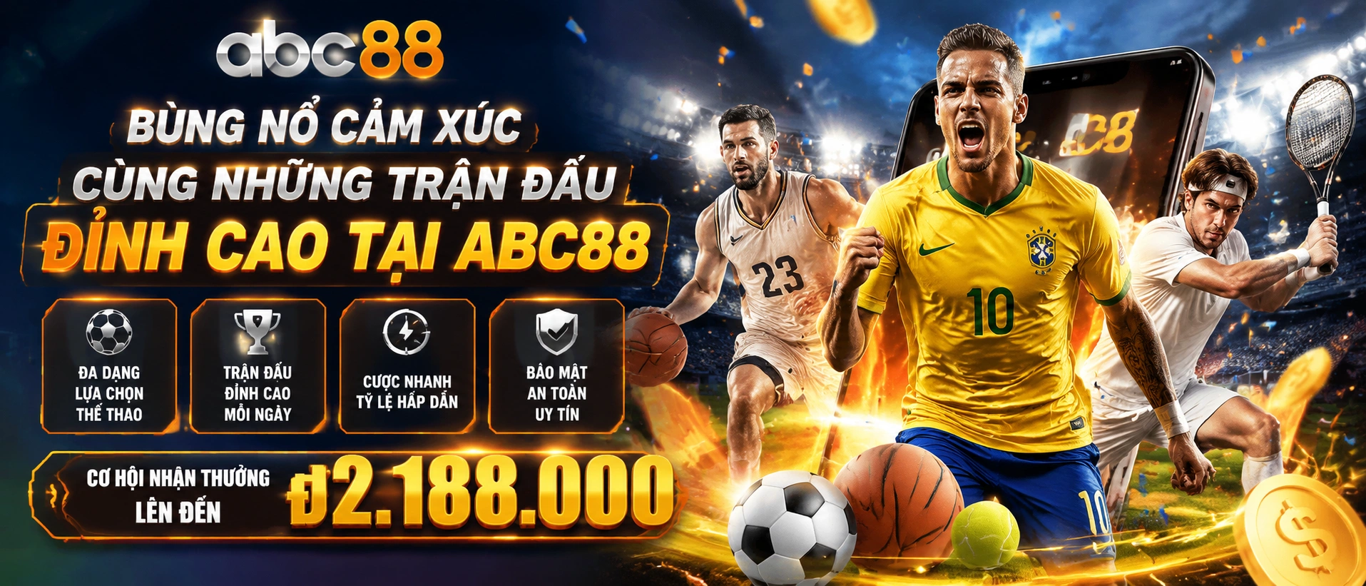 Khu vực thể thao ABC88 với giao diện theo dõi trận đấu